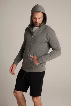 Velvet By Graham & Spencer RODAN CHARCOAL LUXE FLEECE ZIP HOODIE Mens 11 Velvet By Graham & Spencer RODAN CHARCOAL LUXE FLEECE ZIP HOODIE Mens