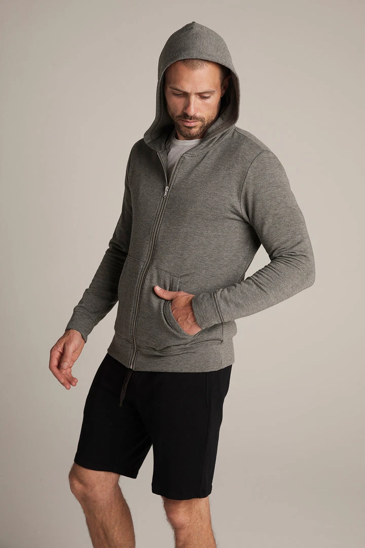 Velvet By Graham & Spencer RODAN CHARCOAL LUXE FLEECE ZIP HOODIE Mens 6 Velvet By Graham & Spencer RODAN CHARCOAL LUXE FLEECE ZIP HOODIE Mens
