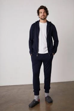 Velvet By Graham & Spencer Mens RODAN LUXE FLEECE ZIP HOODIE 36 Velvet By Graham & Spencer Mens RODAN LUXE FLEECE ZIP HOODIE