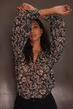 Velvet By Graham & Spencer MILEY PRINTED BOHO BLOUSE Womens 13 Velvet By Graham & Spencer MILEY PRINTED BOHO BLOUSE Womens