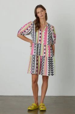 Velvet By Graham & Spencer DANICA NEON JACQUARD DRESS 9 Velvet By Graham & Spencer DANICA NEON JACQUARD DRESS