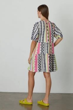 Velvet By Graham & Spencer DANICA NEON JACQUARD DRESS 10 Velvet By Graham & Spencer DANICA NEON JACQUARD DRESS