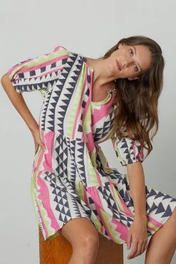 Velvet By Graham & Spencer DANICA NEON JACQUARD DRESS 11 Velvet By Graham & Spencer DANICA NEON JACQUARD DRESS