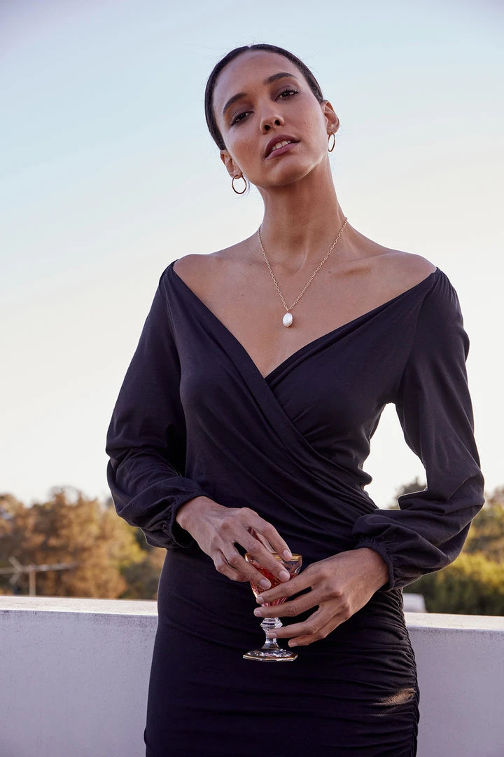 Velvet By Graham & Spencer Womens PARIS FAUX WRAP DRESS 2 Velvet By Graham & Spencer Womens PARIS FAUX WRAP DRESS