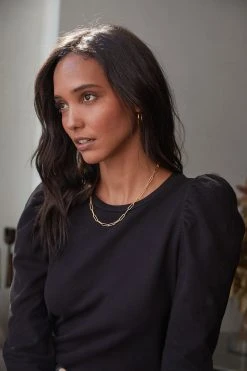 Velvet By Graham & Spencer Womens PEGGY PUFF SLEEVE SWEATSHIRT