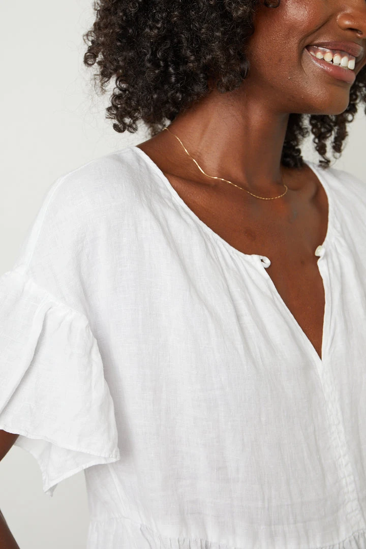 Velvet By Graham & Spencer NOOR LINEN TIERED DRESS Womens 7 Velvet By Graham & Spencer NOOR LINEN TIERED DRESS Womens