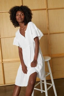 Velvet By Graham & Spencer NOOR LINEN TIERED DRESS Womens 19 Velvet By Graham & Spencer NOOR LINEN TIERED DRESS Womens