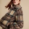 Velvet By Graham & Spencer Womens ERICA PLAID FAUX SHERPA JACKET