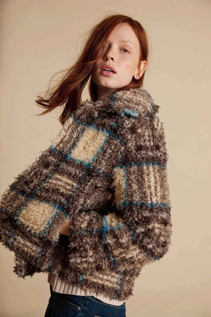 Velvet By Graham & Spencer Womens ERICA PLAID FAUX SHERPA JACKET 3 Velvet By Graham & Spencer Womens ERICA PLAID FAUX SHERPA JACKET