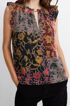 Velvet By Graham & Spencer Womens ROSETTA PRINTED BLOUSE