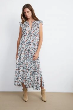 Velvet By Graham & Spencer Womens ROSETTA PRINTED BLOUSE