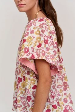 Velvet By Graham & Spencer JUNO PRINTED COTTON CAMBRIC TOP Womens 17 Velvet By Graham & Spencer JUNO PRINTED COTTON CAMBRIC TOP Womens