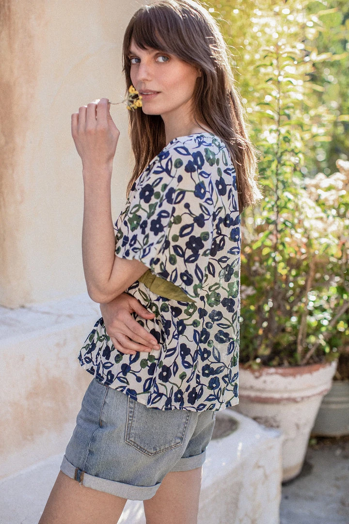 Velvet By Graham & Spencer JUNO PRINTED COTTON CAMBRIC TOP Womens 3 Velvet By Graham & Spencer JUNO PRINTED COTTON CAMBRIC TOP Womens