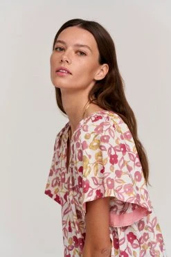 Velvet By Graham & Spencer JUNO PRINTED COTTON CAMBRIC TOP Womens 15 Velvet By Graham & Spencer JUNO PRINTED COTTON CAMBRIC TOP Womens