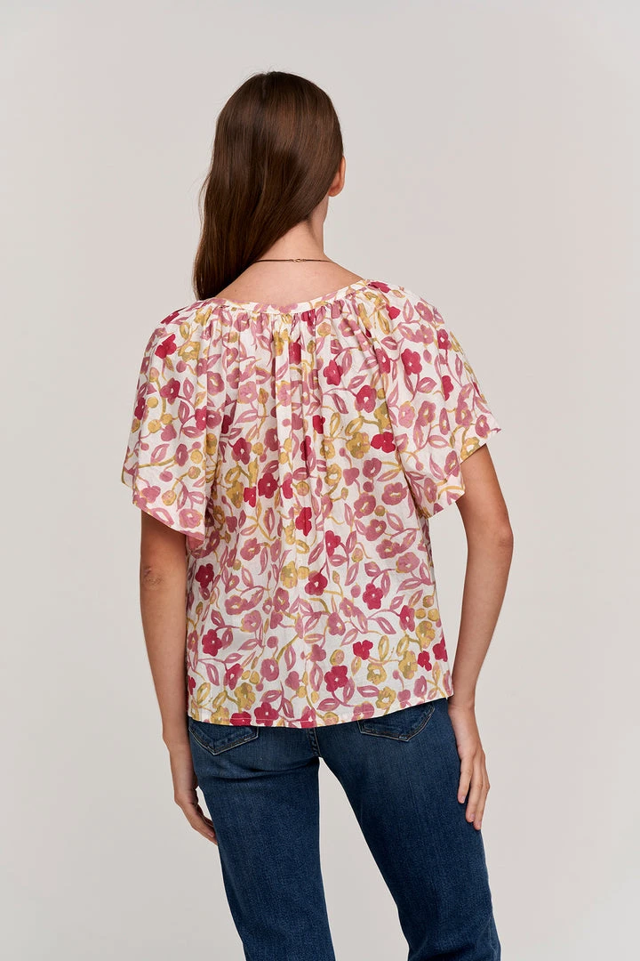Velvet By Graham & Spencer JUNO PRINTED COTTON CAMBRIC TOP Womens 9 Velvet By Graham & Spencer JUNO PRINTED COTTON CAMBRIC TOP Womens