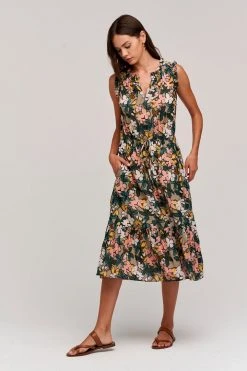 Velvet By Graham & Spencer Womens MORGAN PRINTED MIDI DRESS 9 Velvet By Graham & Spencer Womens MORGAN PRINTED MIDI DRESS