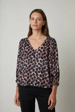 Velvet By Graham & Spencer Womens HADLEE PRINTED BLOUSE 16 Velvet By Graham & Spencer Womens HADLEE PRINTED BLOUSE