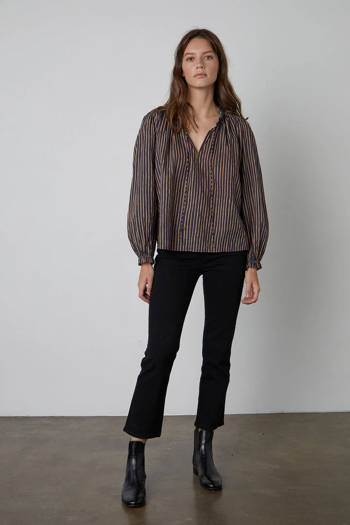 Velvet By Graham & Spencer Womens TRUDIE STRIPED TOP 4 Velvet By Graham & Spencer Womens TRUDIE STRIPED TOP