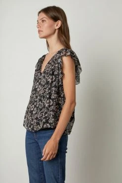 Velvet By Graham & Spencer DEMI PRINTED BLOUSE 11 Velvet By Graham & Spencer DEMI PRINTED BLOUSE