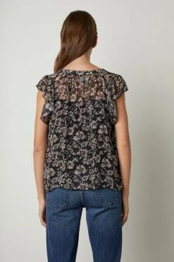 Velvet By Graham & Spencer DEMI PRINTED BLOUSE 12 Velvet By Graham & Spencer DEMI PRINTED BLOUSE
