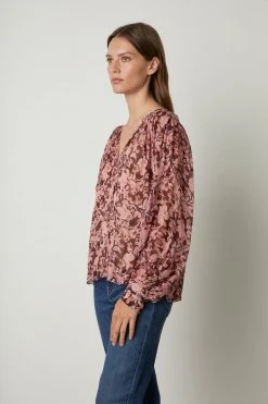 Velvet By Graham & Spencer MILEY PRINTED BOHO BLOUSE Womens