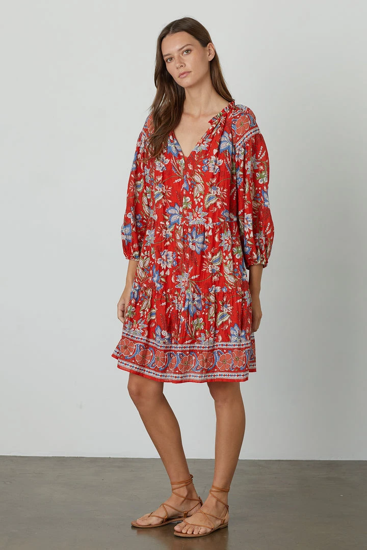 Velvet By Graham & Spencer Womens LILAH PRINTED TIERED DRESS 4 Velvet By Graham & Spencer Womens LILAH PRINTED TIERED DRESS