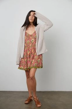 Velvet By Graham & Spencer JAZ TEXTURED TAPE YARN CARDIGAN Womens