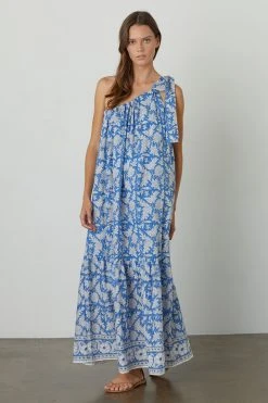 Velvet By Graham & Spencer JOANNA ONE SHOULDER PRINTED MAXI DRESS Womens