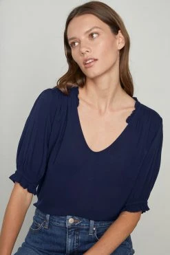 Velvet By Graham & Spencer Womens TRIXIE RUFFLED BLOUSE