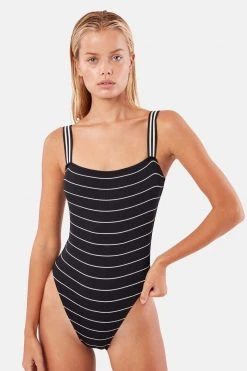 Solid & Striped RILEY PINSTRIPE RIBBED ONE PIECE BY SOLID AND STRIPED Womens 7 Solid & Striped RILEY PINSTRIPE RIBBED ONE PIECE BY SOLID AND STRIPED Womens