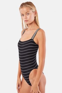 Solid & Striped RILEY PINSTRIPE RIBBED ONE PIECE BY SOLID AND STRIPED Womens
