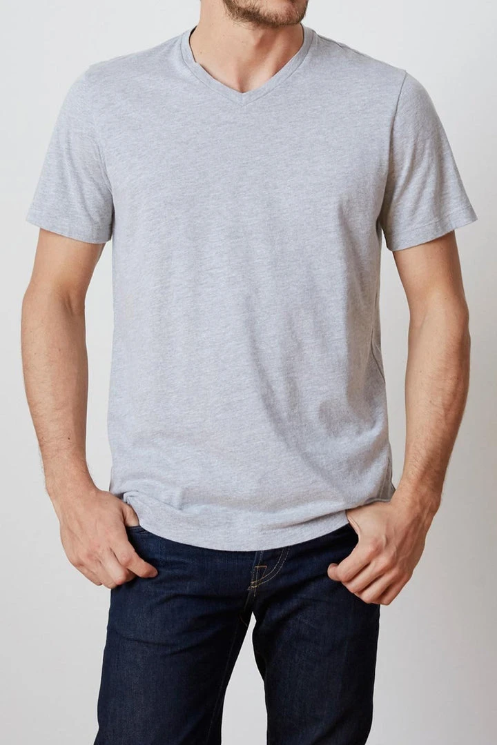 Velvet By Graham & Spencer SAMSEN HEATHER GREY WHISPER CLASSIC V-NECK TEE Mens 3 Velvet By Graham & Spencer SAMSEN HEATHER GREY WHISPER CLASSIC V-NECK TEE Mens