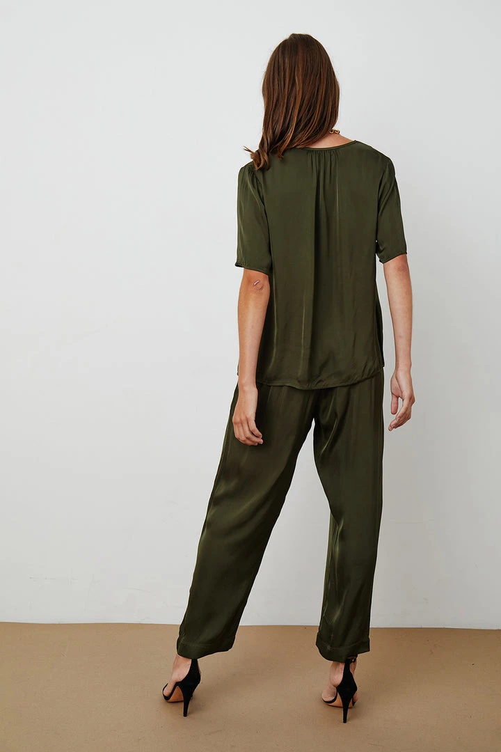 Velvet By Graham & Spencer HILLARY SATIN VISCOSE PLEATED PANT 7 Velvet By Graham & Spencer HILLARY SATIN VISCOSE PLEATED PANT