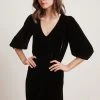 Velvet By Graham & Spencer Womens CARISSA SILK VELVET PUFF SLEEVE DRESS 1 Velvet By Graham & Spencer Womens CARISSA SILK VELVET PUFF SLEEVE DRESS