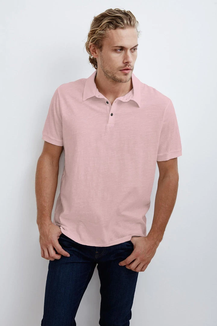 Velvet By Graham & Spencer Mens RANDALL COTTON SLUB POLO 16 Velvet By Graham & Spencer Mens RANDALL COTTON SLUB POLO