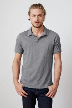 Velvet By Graham & Spencer Mens RANDALL COTTON SLUB POLO 28 Velvet By Graham & Spencer Mens RANDALL COTTON SLUB POLO