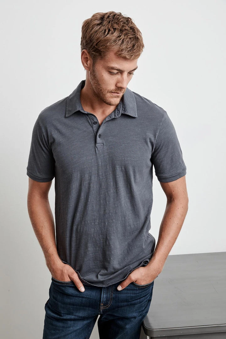 Velvet By Graham & Spencer Mens RANDALL COTTON SLUB POLO 7 Velvet By Graham & Spencer Mens RANDALL COTTON SLUB POLO