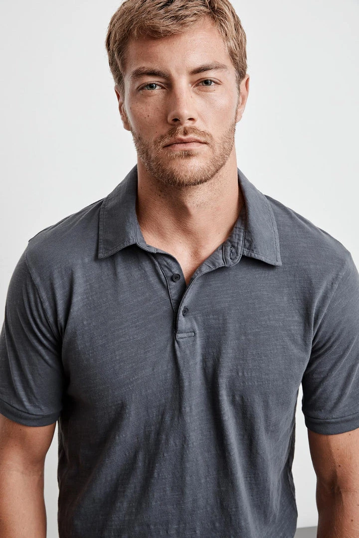 Velvet By Graham & Spencer Mens RANDALL COTTON SLUB POLO 6 Velvet By Graham & Spencer Mens RANDALL COTTON SLUB POLO