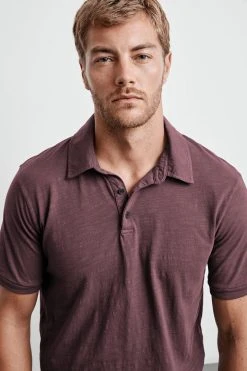 Velvet By Graham & Spencer Mens RANDALL COTTON SLUB POLO 19 Velvet By Graham & Spencer Mens RANDALL COTTON SLUB POLO