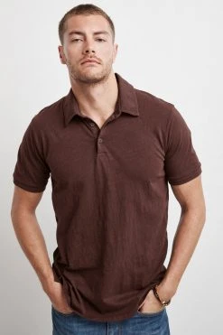 Velvet By Graham & Spencer Mens RANDALL COTTON SLUB POLO 23 Velvet By Graham & Spencer Mens RANDALL COTTON SLUB POLO