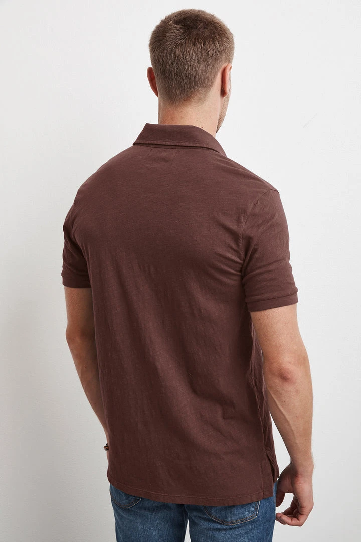Velvet By Graham & Spencer Mens RANDALL COTTON SLUB POLO 10 Velvet By Graham & Spencer Mens RANDALL COTTON SLUB POLO