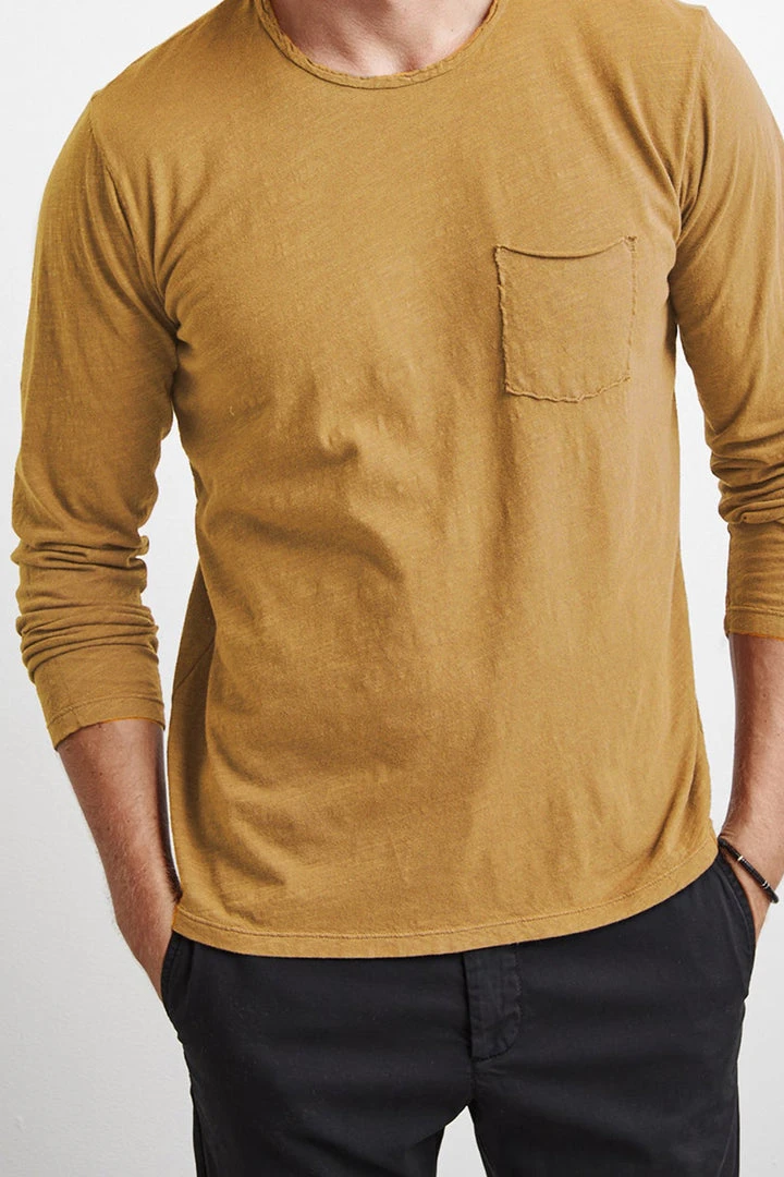 Velvet By Graham & Spencer SIMEON RAW EDGE COTTON SLUB TEE 19 Velvet By Graham & Spencer SIMEON RAW EDGE COTTON SLUB TEE