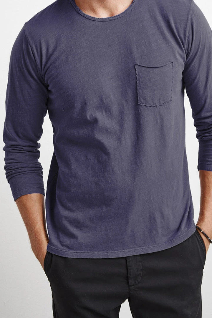 Velvet By Graham & Spencer SIMEON RAW EDGE COTTON SLUB TEE 21 Velvet By Graham & Spencer SIMEON RAW EDGE COTTON SLUB TEE