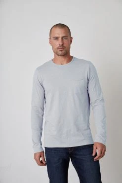 Velvet By Graham & Spencer SIMEON RAW EDGE COTTON SLUB TEE Mens