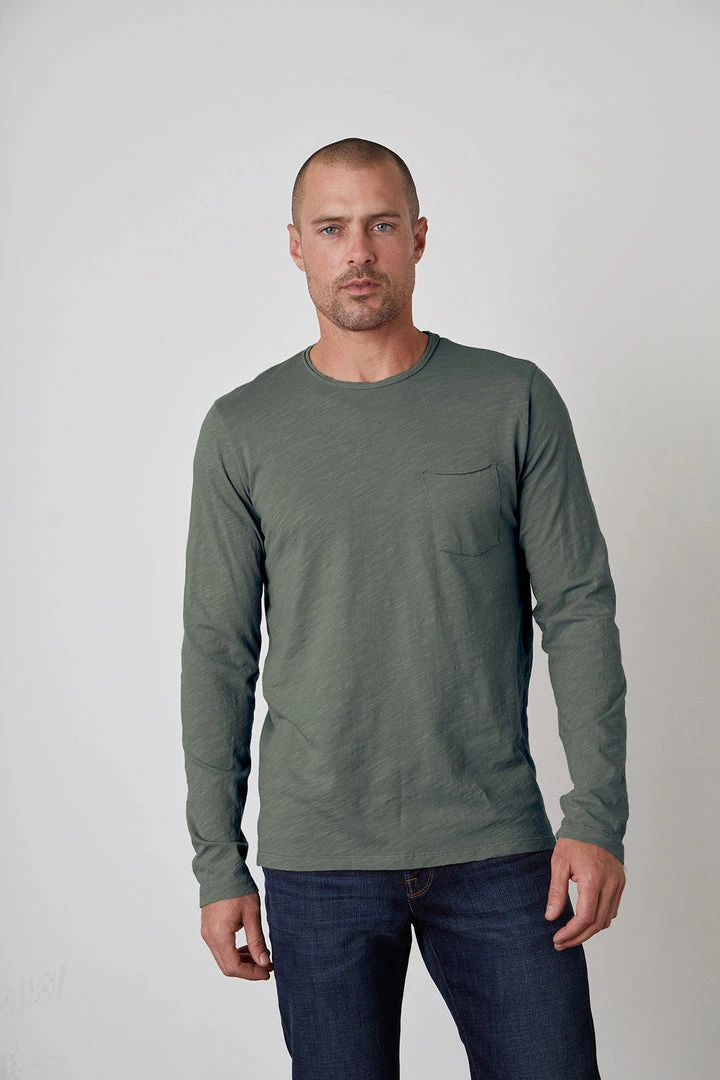Velvet By Graham & Spencer SIMEON RAW EDGE COTTON SLUB TEE 27 Velvet By Graham & Spencer SIMEON RAW EDGE COTTON SLUB TEE