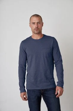 Velvet By Graham & Spencer SIMEON RAW EDGE COTTON SLUB TEE 56 Velvet By Graham & Spencer SIMEON RAW EDGE COTTON SLUB TEE