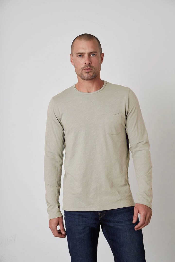 Velvet By Graham & Spencer SIMEON RAW EDGE COTTON SLUB TEE 3 Velvet By Graham & Spencer SIMEON RAW EDGE COTTON SLUB TEE