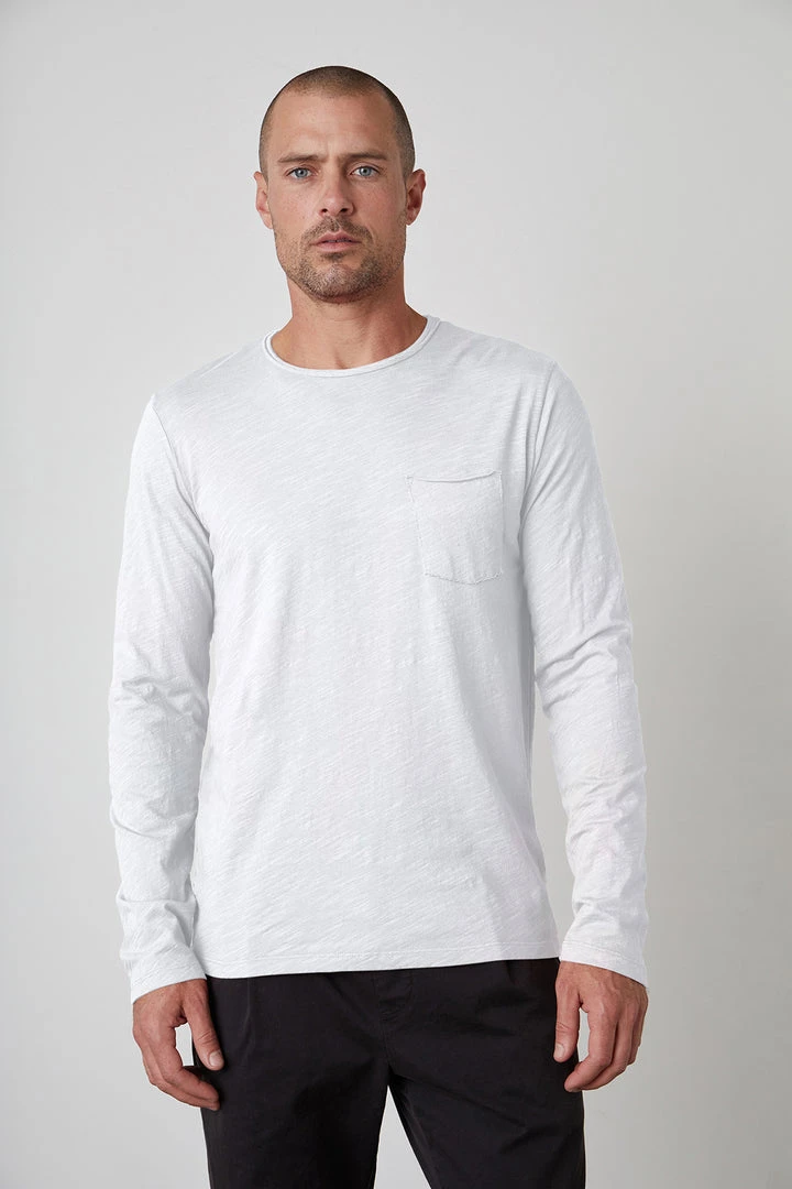 Velvet By Graham & Spencer Mens SIMEON RAW EDGE COTTON SLUB TEE 8 Velvet By Graham & Spencer Mens SIMEON RAW EDGE COTTON SLUB TEE