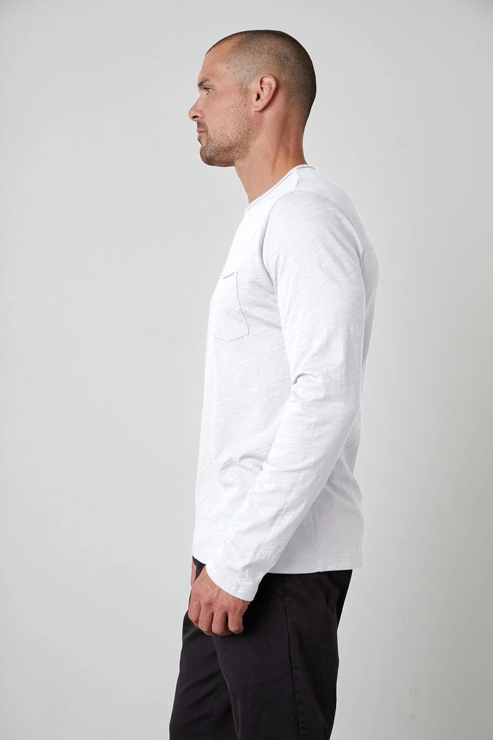 Velvet By Graham & Spencer Mens SIMEON RAW EDGE COTTON SLUB TEE 10 Velvet By Graham & Spencer Mens SIMEON RAW EDGE COTTON SLUB TEE