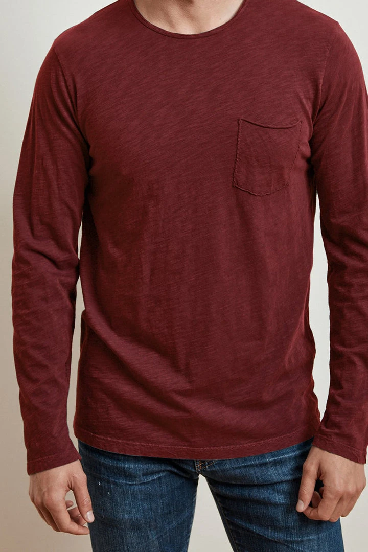 Velvet By Graham & Spencer SIMEON RAW EDGE COTTON SLUB TEE 23 Velvet By Graham & Spencer SIMEON RAW EDGE COTTON SLUB TEE